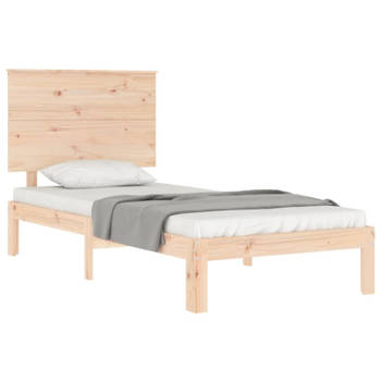 vidaXL Bedframe met hoofdbord massief hout