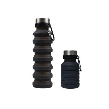 FEDEC Waterfles opvouwbaar - Drinkfles - 550ml - Zwart