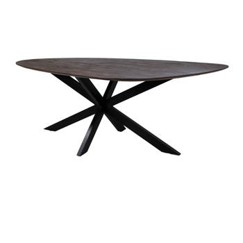 Giga Meubel - Eettafel Kiezel - Bruin - 200cm - Eettafel Owen