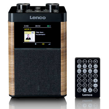 Lenco Portable DAB+/FM Radio Bluetooth®,10W Speaker,14H Batterij Hout