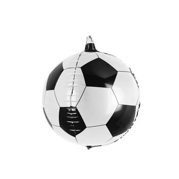 Folieballon EK/WK Voetbal Zwart/Wit - 60 cm