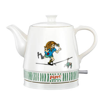 Blokker Pippi 20130005 - Pippi Langkous keramische waterkoker - 08 Liter - Pippi circus design Pippi Wit aanbieding