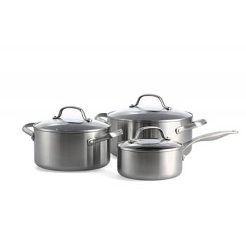 GreenPan Pannenset Geneva - RVS - 3-Delig