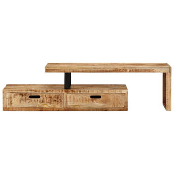 The Living Store TV-meubel Antieke Stijl - Hout - Massief Mangohout - 112 x 30 x 40 cm - Inclusief handleiding