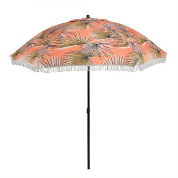 Blokker Mood collection parasol Palm leaves oranje - Ø220 cm aanbieding