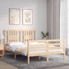 vidaXL Bedframe met hoofdbord massief hout 120x200 cm