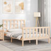 vidaXL Bedframe met hoofdbord massief hout