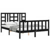 vidaXL Bedframe met hoofdbord massief hout zwart 140x190 cm