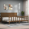 vidaXL Bedframe met hoofdbord massief hout honingbruin 200x200 cm