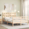 vidaXL Bedframe met hoofdbord massief hout