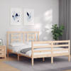 vidaXL Bedframe met hoofdbord massief hout 140x200 cm