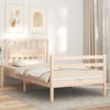 vidaXL Bedframe met hoofdbord massief hout 100x200 cm