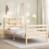 vidaXL Bedframe met hoofdbord massief hout