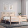 vidaXL Bedframe met hoofdbord massief hout