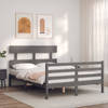 vidaXL Bedframe met hoofdbord massief hout grijs