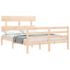 vidaXL Bedframe met hoofdbord massief hout