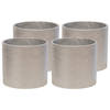 Mega Collections Plantenpot - 4x - keramiek - zilver - D11 cm - Plantenpotten