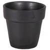 Mega Collections Plantenpot - keramiek - mat zwart - D17 x H17 cm - Plantenpotten