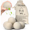 2BEHOME® 6XL Drogerballen Voor Wasdrogers - Gemaakt van 100% Nieuw-Zeelandse Schapen Wol - Wasdrogerballen - Wit