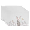 HAES DECO - Set van 6 Placemats - 48x33 cm - 100% Katoen - Rustic Easter Bunny