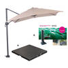 Garden Impressions Hawaii zweefparasol S 250x250 - donker grijs/ecru met 80 kg parasolvoet en parasolhoes