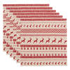 HAES DECO - Set van 6 Servetten (Textiel) - 40x40 cm - 100% Katoen - Nordic Christmas