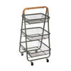 Metalen trolley 3 niveaus en houten handvat Five®