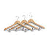 Houten kledinghangers met clips Zeller Present set van 3