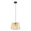 EGLO Hykeham Hanglamp - E27 - Ø 38 cm - Staal/Bamboe - Zwart/Bruin