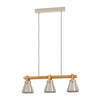 EGLO Cawton Hanglamp - E27 - 76 cm - Grijs/Bruin - Staal/Hout