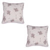 HAES DECO - Set van 2 Sierkussenhoezen - 40x40 cm - 100% Katoen - Lavender Garden