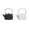 Theepot DKD Home Decor Zwart Roestvrij staal Wit 1,2 L (2 Stuks)