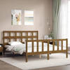 vidaXL Bedframe met hoofdbord massief hout honingbruin