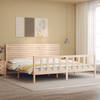 vidaXL Bedframe met hoofdbord massief hout 200x200 cm