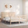 vidaXL Bedframe met hoofdbord massief hout