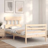 vidaXL Bedframe met hoofdbord massief hout 90x200 cm