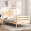 vidaXL Bedframe met hoofdbord massief hout