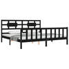 vidaXL Bedframe met hoofdbord massief hout zwart 200x200 cm