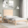 vidaXL Bedframe met hoofdbord massief hout