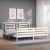 vidaXL Bedframe met hoofdbord massief hout wit