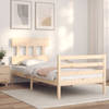 vidaXL Bedframe met hoofdbord massief hout 100x200 cm