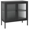 vidaXL Dressoir 70x35x70 cm glas en staal zwart