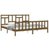 vidaXL Bedframe met hoofdbord massief hout honingbruin 200x200 cm