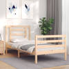 vidaXL Bedframe met hoofdbord massief hout 100x200 cm