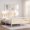 vidaXL Bedframe met hoofdbord massief hout 160x200 cm