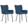 vidaXL Eetkamerstoelen 2 st stof blauw