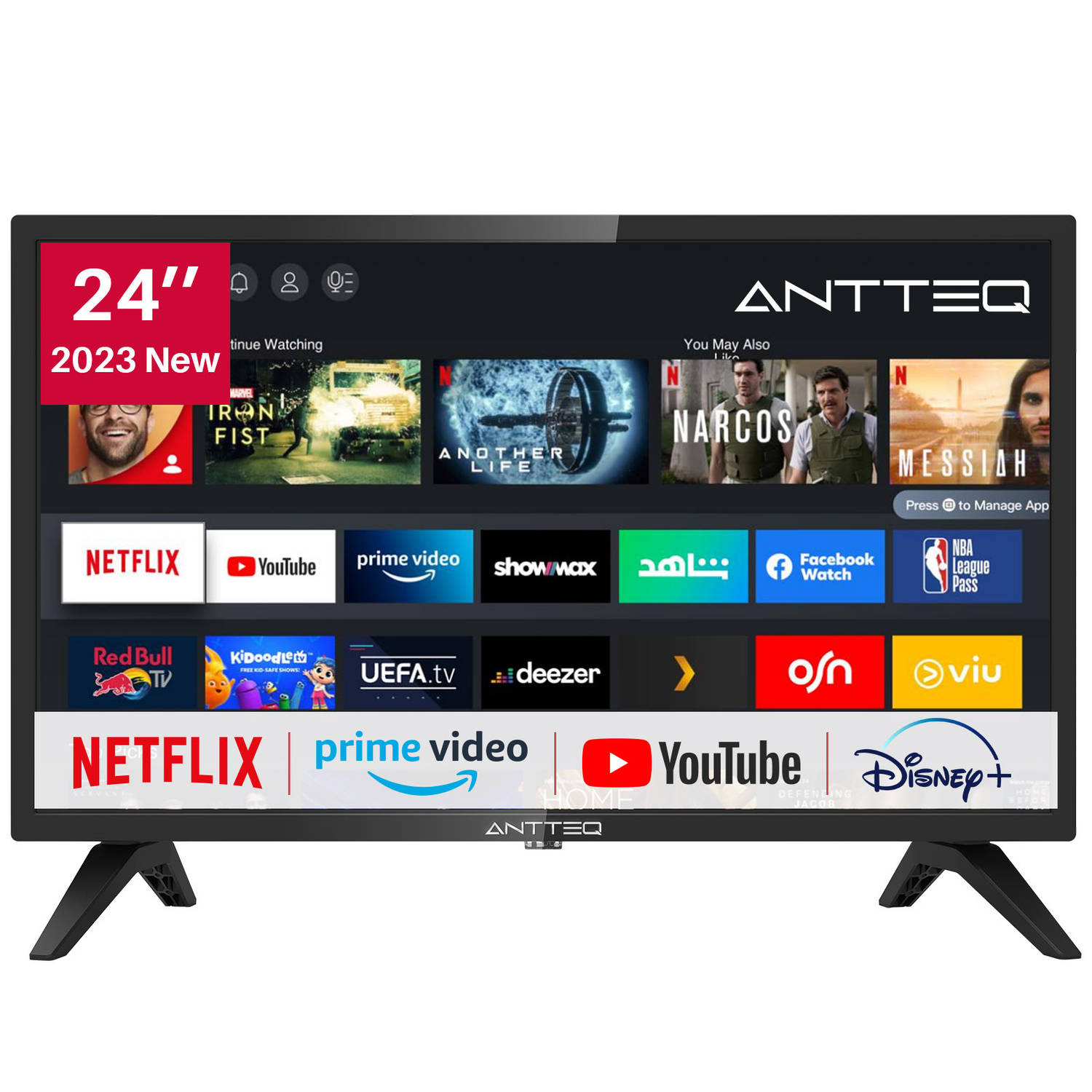 ANTTEQ AV24H3 24inch HD-ready Smart-TV