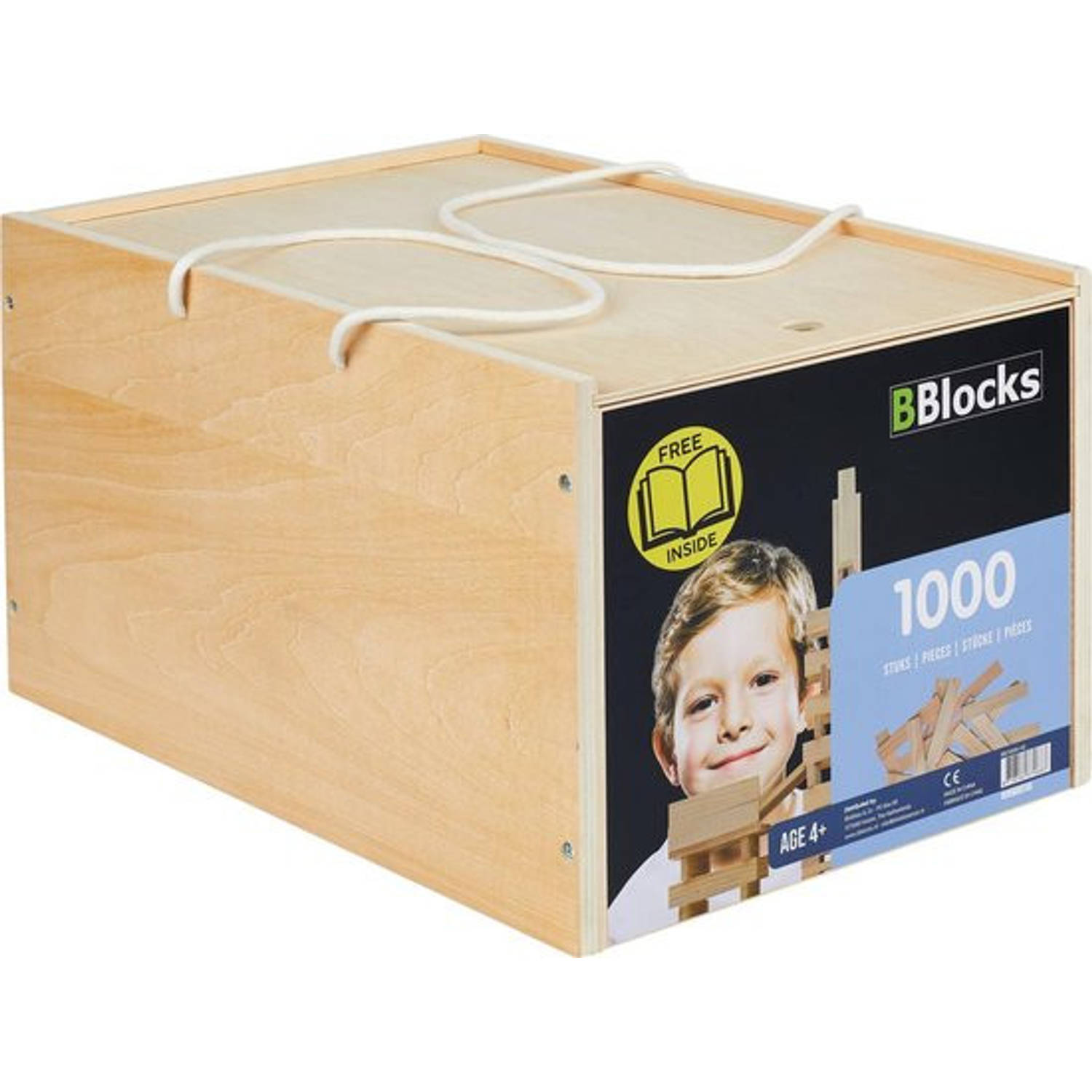 BBlocks Houten Plankjes in Luxe Houten Kist 1000 Stuks