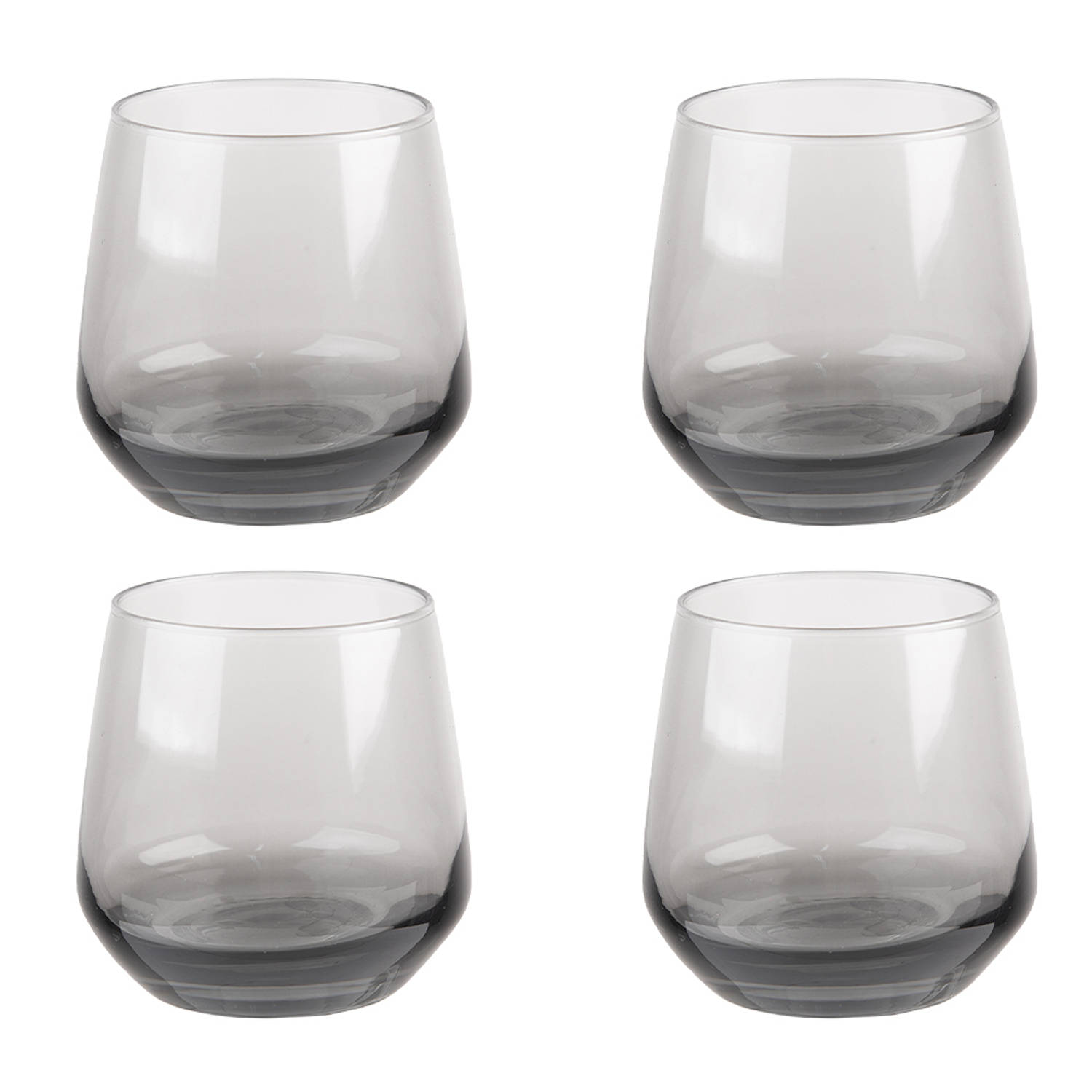 HAES DECO - Waterglas, Drinkglas set van 4 glazen - inhoud glas 310 ml - formaat glas Ø 7x9 cm - Waterglazen, Drinkglazen