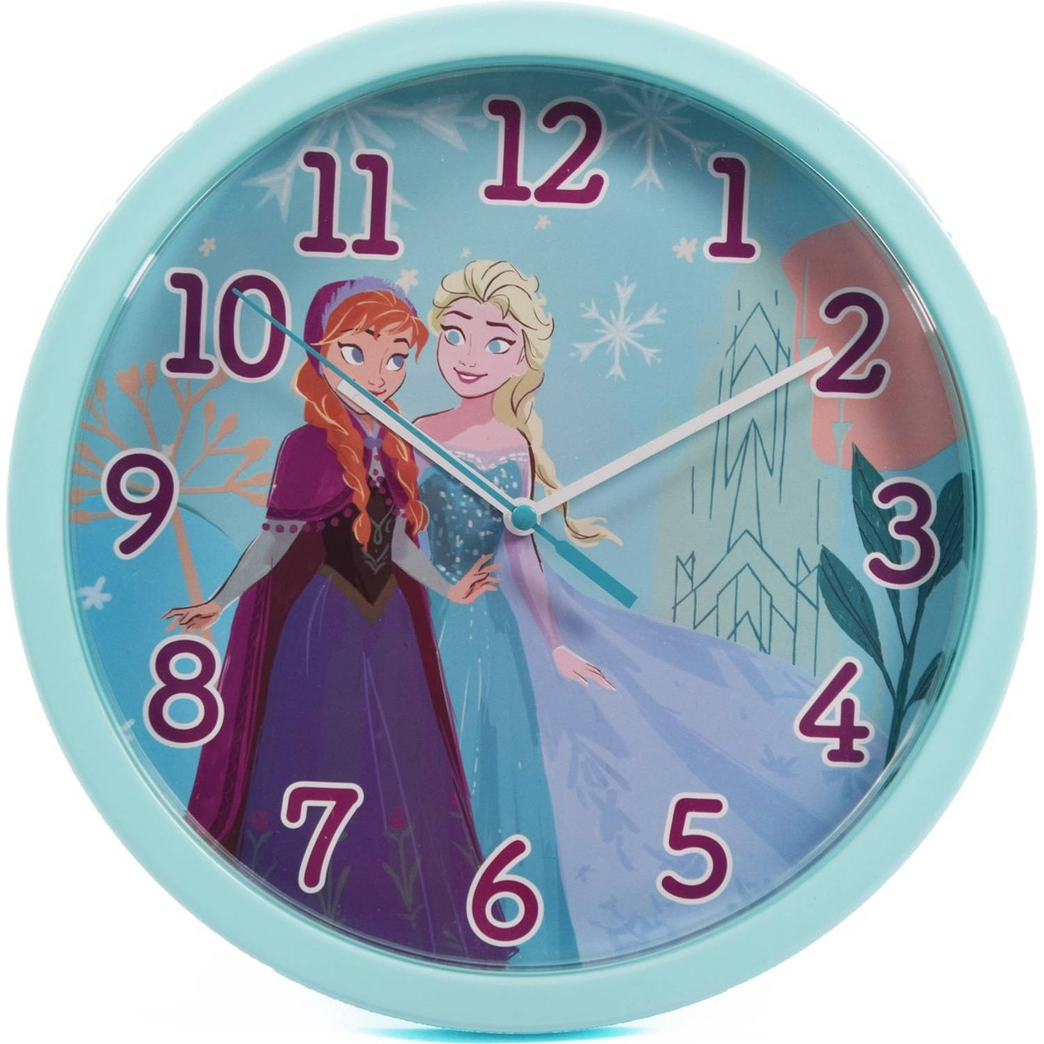 Disney Frozen - Wandklok voor kinderen Anna en Elsa 25 cm Frozen Anna Elsa wandklok - roze/paars